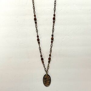 Beautiful long Brown Beaded Necklace bought from ETSY GUC